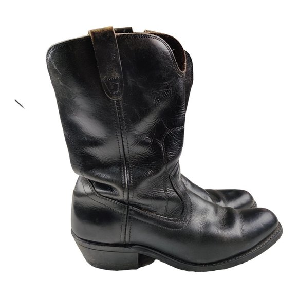 Biltrite Black Leather Boots Western Cowboy Slip-on Caws Paw main image 7